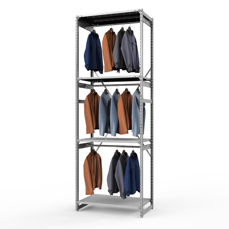 Стеллаж металлический для одежды ТСУ Универсал, 3000х1000х500 мм. полки: метал. усил. перф. 4 шт.