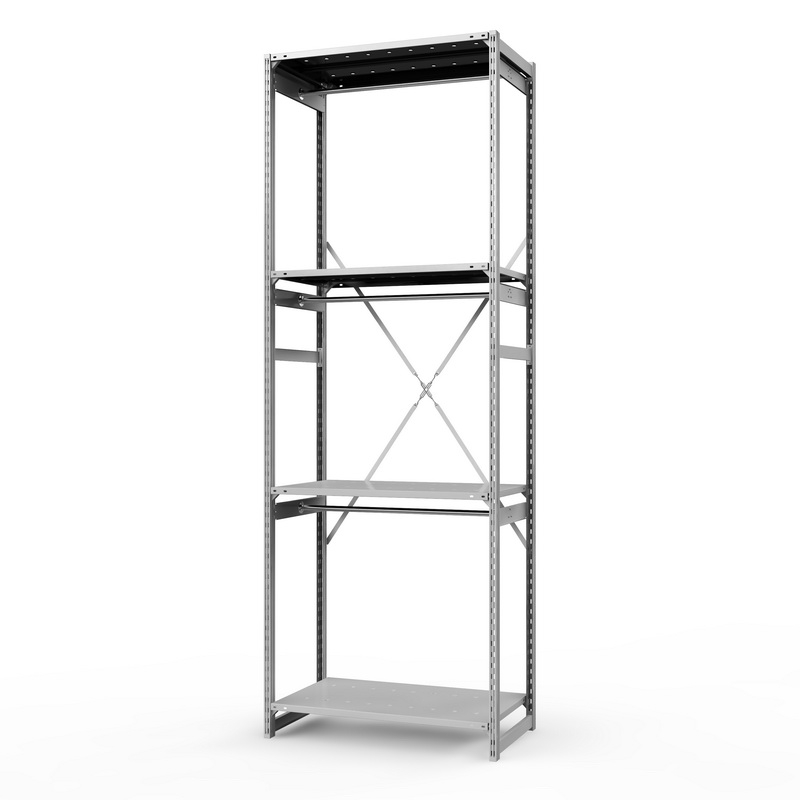 Стеллаж металлический для одежды ТСУ Универсал, 3000х1000х500 мм. полки: метал. усил. перф. 4 шт.