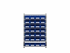 Стеллаж для пластиковых лотков SORTEX двухсторонний 1500x1000x800.03