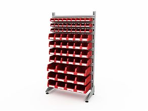 Стеллаж для пластиковых лотков SORTEX односторонний 1800x1000x450.05