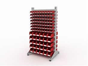 Стеллаж для пластиковых лотков SORTEX двухсторонний 1800x1000x800.05