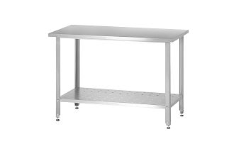 Стол производственный СПРн - 1200x700x860 Norma Inox (полка перфорация, ножка угловая)