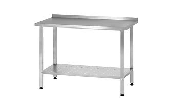 Стол производственный СПРп - 1200x600x860 Profi Inox, борт (полка перфорация)