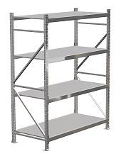 Стеллаж MS Pro 2500х1500х1000, 4 яруса, оц.