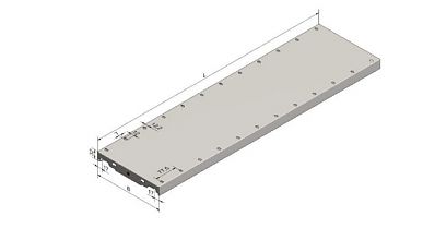 Стеллаж S90 4500х1280х500, 5 полок, доп. секция