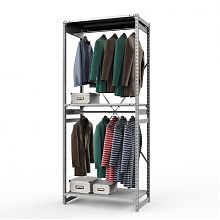 Стеллаж металлический для одежды ТСУ Универсал, 2500х1000х500 мм. полки: метал. усил. 3 шт.