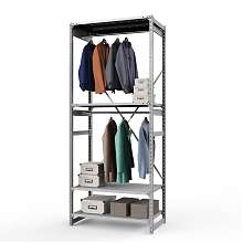 Стеллаж металлический для одежды ТСУ Универсальный, 2500х1000х500 мм. полки: метал. усил. перф. 4 шт.