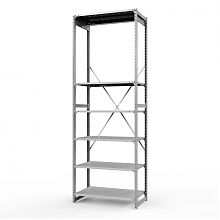 Стеллаж металлический для одежды ТСУ Универсал, 3000х1000х500 мм. полки: метал. перф. 6 шт.