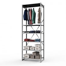 Стеллаж металлический для одежды ТСУ Универсал, 3000х1000х600 мм. полки: метал. 6 шт.