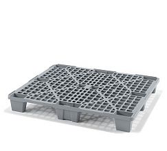 Легкий перфорированный пластиковый поддон на ножках серый 1200х1000х135 (02.112.91)