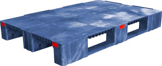 Паллет 1200х800х150 мм усиленный сплошной на 3-х полозьях (TR 1208-1-1)