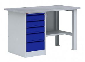 Однотумбовый металлический верстак ВП-3Т/1.6 (Синий)