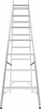 Индустриальная двухсторонняя алюминиевая стремянка с развальцованными ступенями NV5120.8