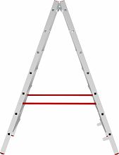 Индустриальная двухсторонняя алюминиевая стремянка с развальцованными ступенями NV5120.8