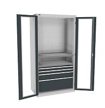 Шкаф инструментальный ВС-055-02 с дверьми окнами