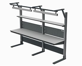 Стол рабочий укороченный 1800х700 мм 41.СД ESD (RAL7035) + 41А.СВ-120