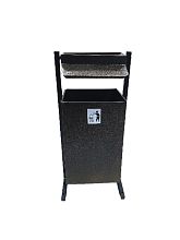 Металлическая урна «Уралочка 3 с крышкой-пепельницей» (серебро антик)