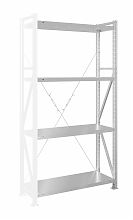 Стеллаж MS U 250x120x60/4 (Нагрузка на полку 180, сплошная) ДС