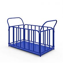 Тележка платформенная с трубчатыми бортами ТБ 4 (г/п 550 кг, 1200x600 мм, колеса черная резина 200 мм)