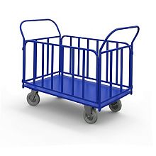 Тележка платформенная с трубчатыми бортами ТБ 7 (г/п 550 кг, 1400x800 мм, колеса серая резина 200 мм)